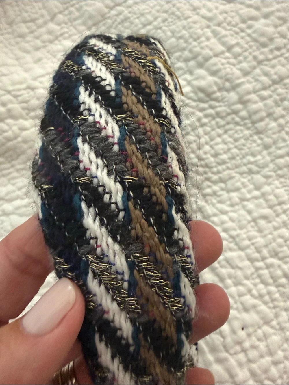 Lele Sadoughi multi colored tweed knot headband